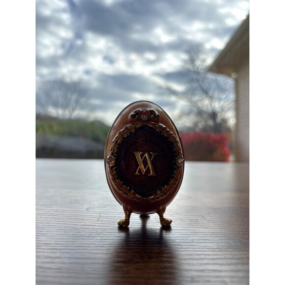 Vivian Alexander First Edition 2000 Enamel Egg  Burgundy Gold, Crystal Accent - Picture 3 of 9